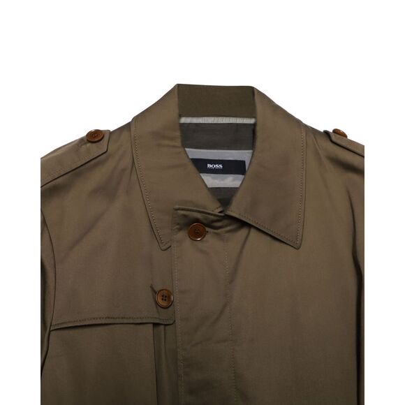 Boss Trench Coat in Tan Cotton - Picture 3 of 5